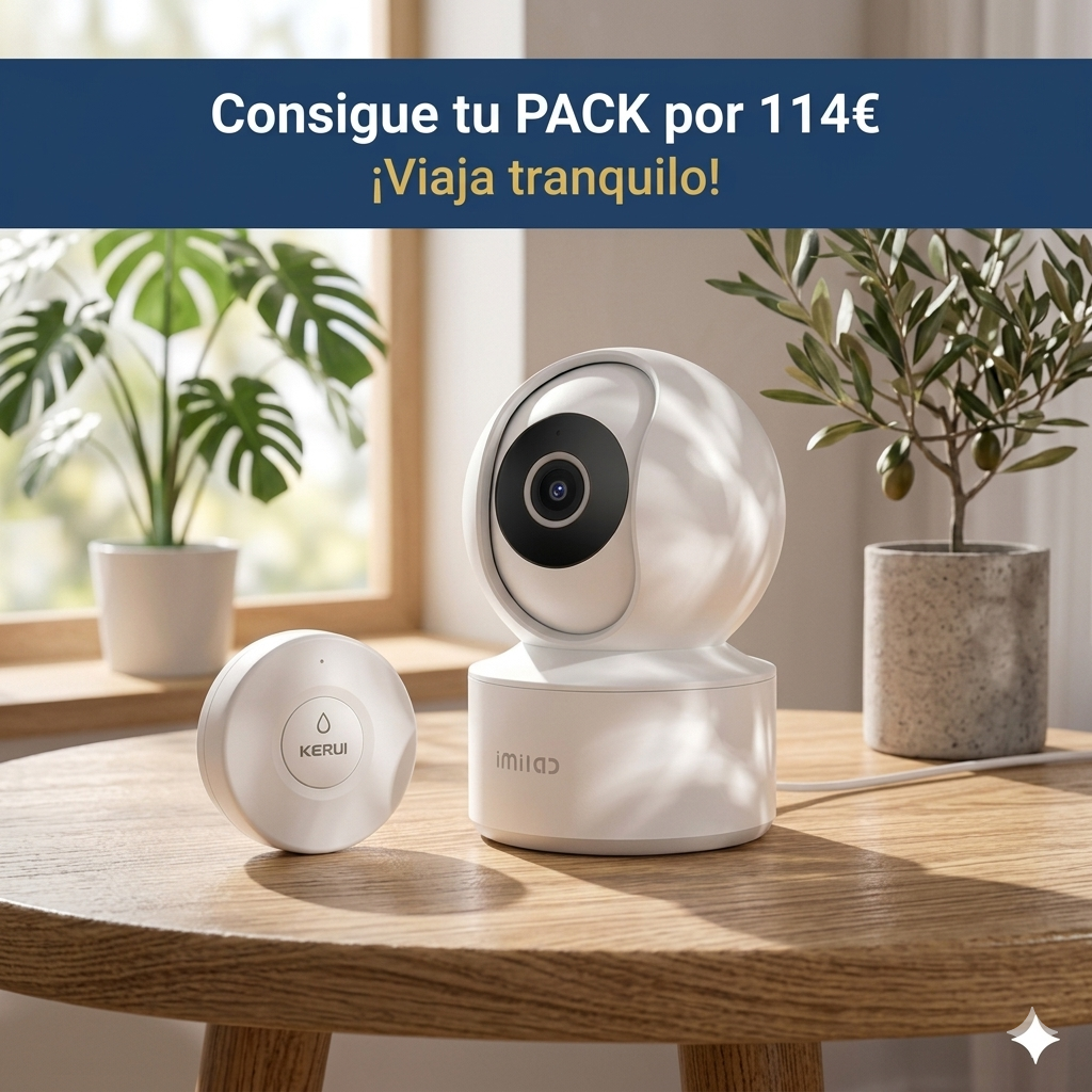 Pack de Seguridad Total — Cámara IMILAB C22 3K + Detector de Fugas KERUI
