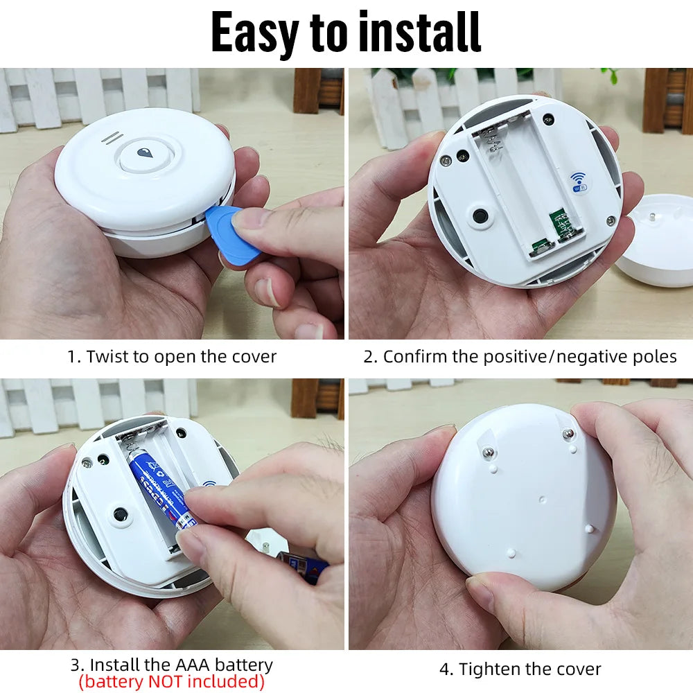 Detector de Fugas de Agua KERUI WiFi — Alarma 100dB con Tuya para Seguridad del Hogar